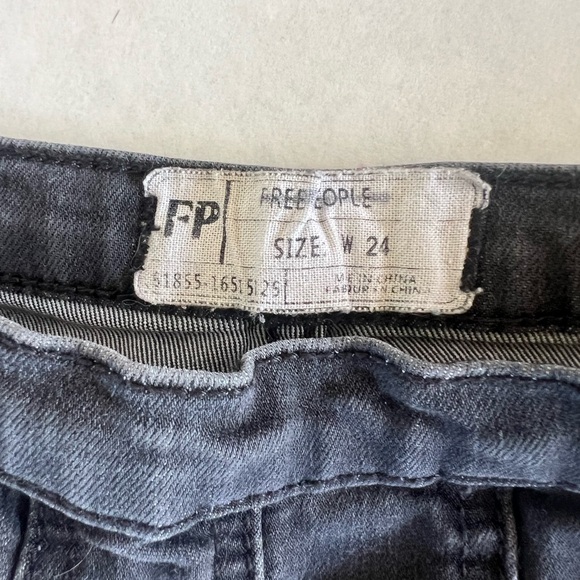 Free People Black High-Waisted Jean Micro Shorts 24 xs - Picture 3 of 7